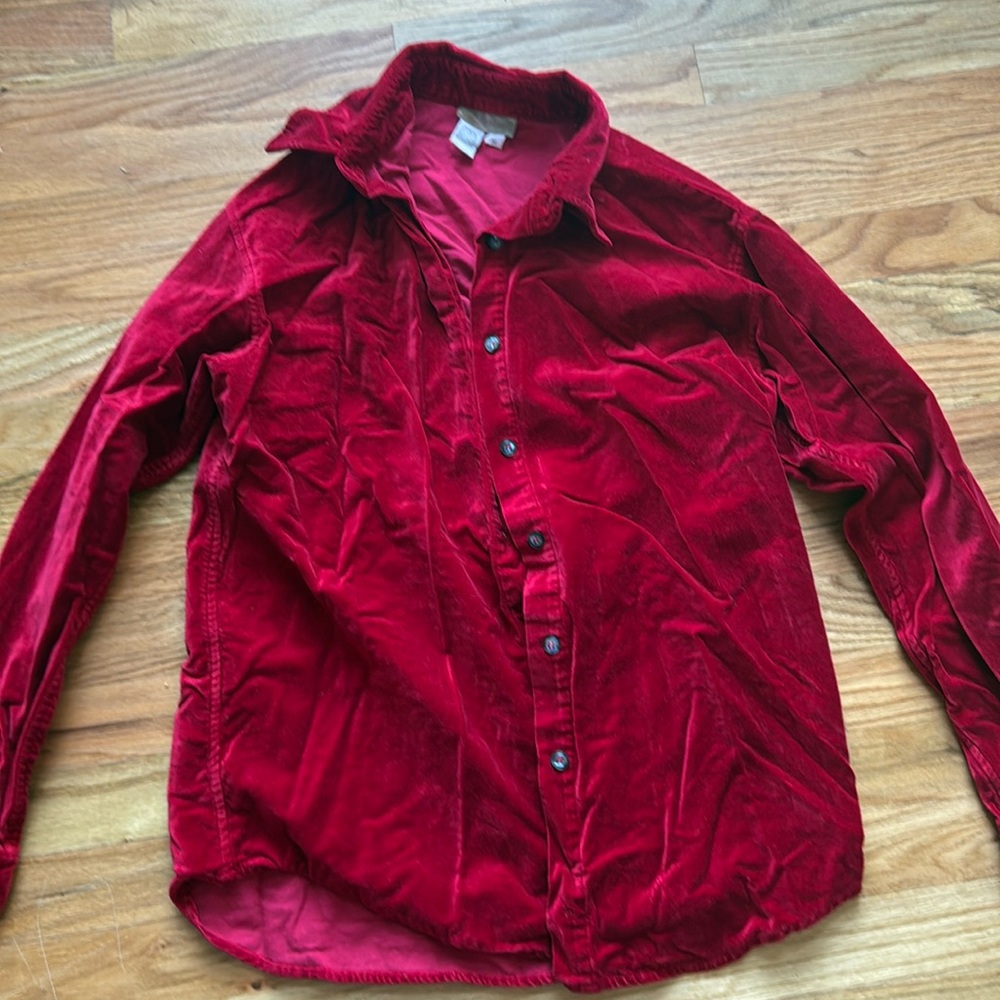Red velvet button up